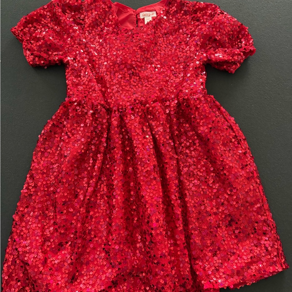 Cat & Jack Red Sequin Kids Formal Dress